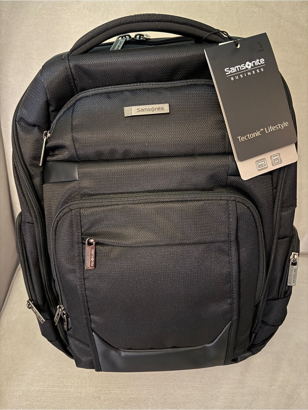 Samsonite Black Business Backpack with Tectonic Lifestyle Tag